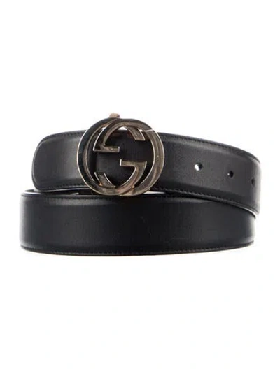 Pre-owned Gucci Leather Belt Kit In Black