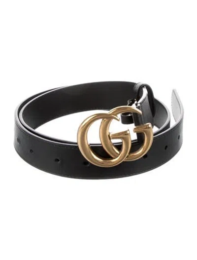 Pre-owned Gucci Leather Belt Kit In Black