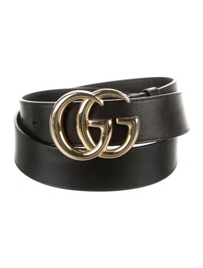 Pre-owned Gucci Leather Belt Kit In Black