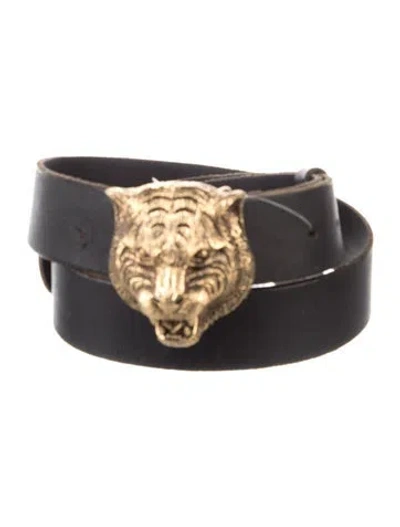 Pre-owned Gucci Leather Belt Kit In Black