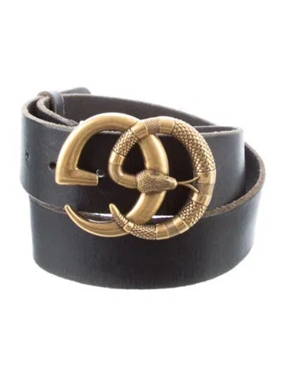 Pre-owned Gucci Leather Belt Kit In Black