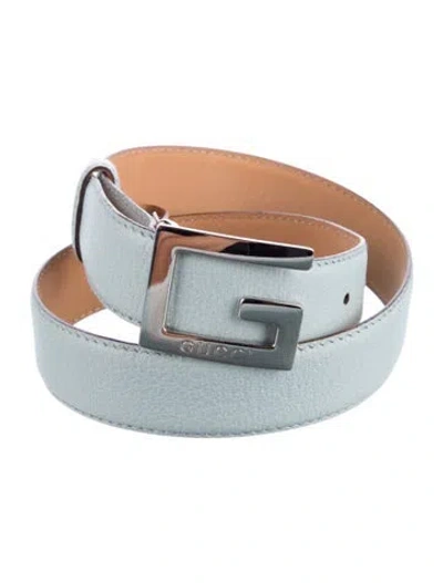 Pre-owned Gucci Leather Belt Kit In Blue