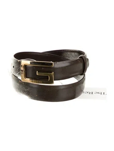 Pre-owned Gucci Leather Belt Kit In Brown