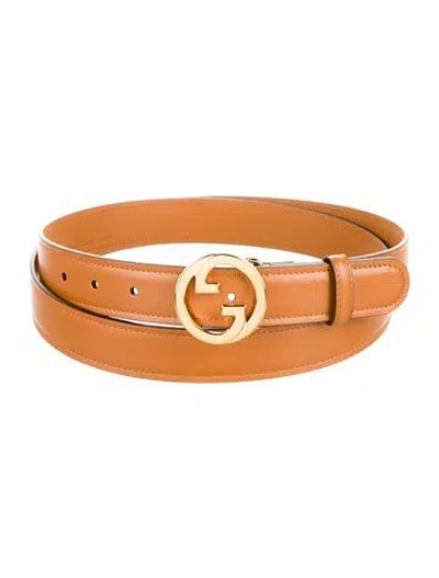 Pre-owned Gucci Leather Belt Kit In Brown