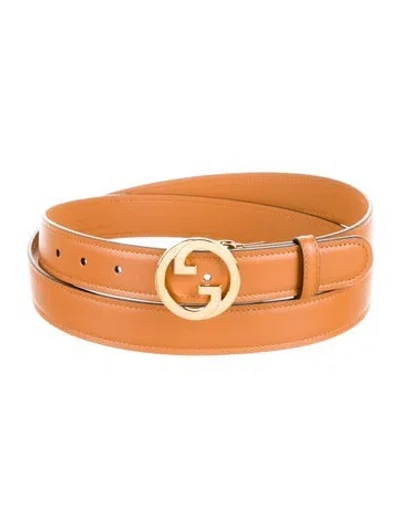 Pre-owned Gucci Leather Belt Kit In Brown