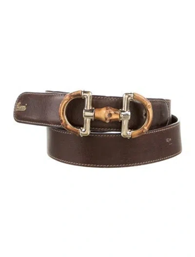 Pre-owned Gucci Leather Belt Kit In Brown