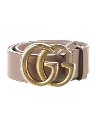 Pre-owned Gucci Leather Belt Kit In Neutral