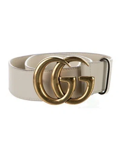 Pre-owned Gucci Leather Belt Kit In Neutral