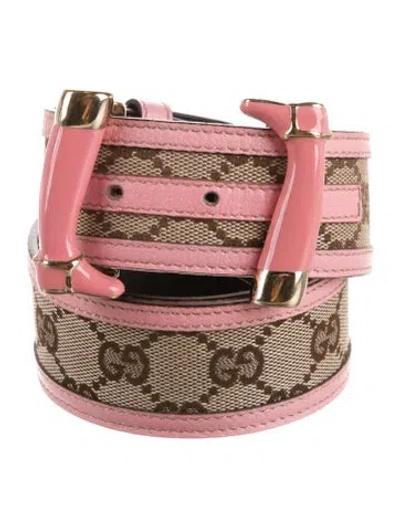 Pre-owned Gucci Leather Belt Kit In Pink