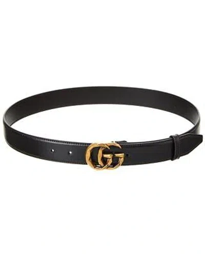 Pre-owned Gucci Leather Belt Men's In Black