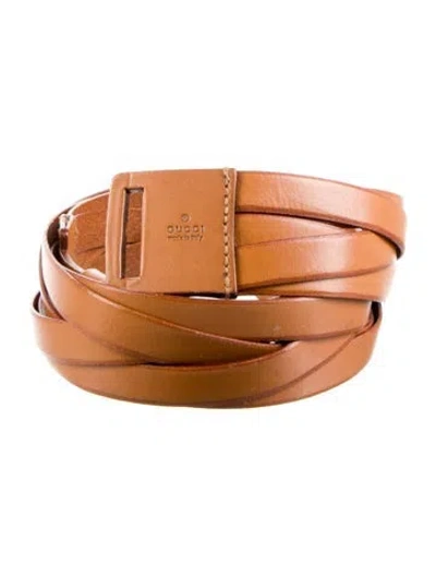 Pre-owned Gucci Leather Belt In Neutral