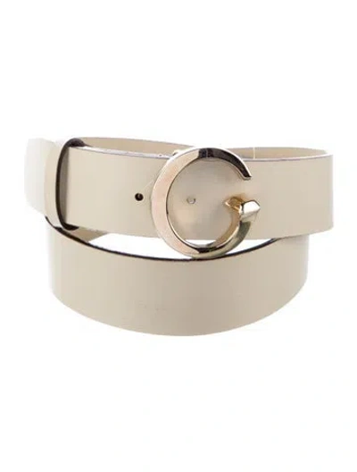 Pre-owned Gucci Leather Belt In Neutral