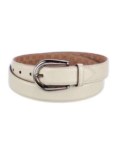 Pre-owned Gucci Leather Belt In Neutral