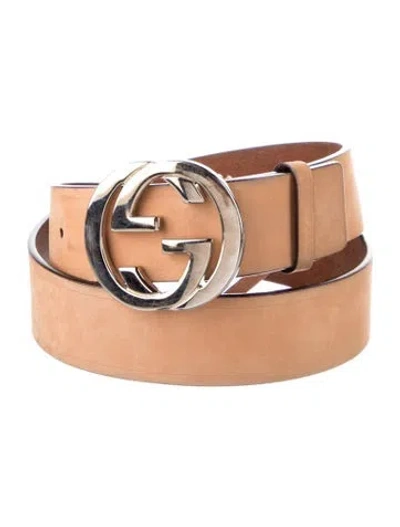 Pre-owned Gucci Leather Belt In Neutral