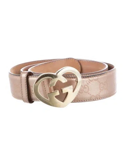 Pre-owned Gucci Leather Belt In Neutral