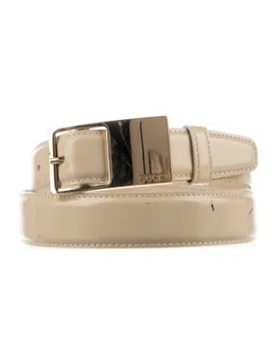 Pre-owned Gucci Leather Belt In Neutral