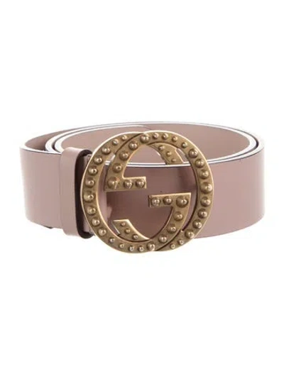 Pre-owned Gucci Leather Belt In Neutral