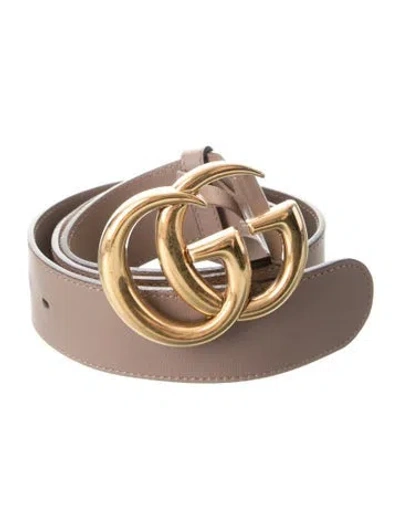 Pre-owned Gucci Leather Belt In Neutral