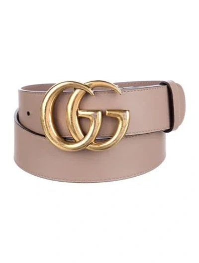 Pre-owned Gucci Leather Belt In Neutral