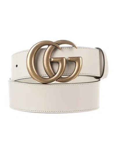 Pre-owned Gucci Leather Belt In Neutral