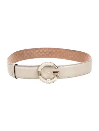 Pre-owned Gucci Leather Belt In Neutrals