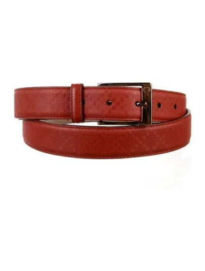 Pre-owned Gucci Leather Belt In Orange