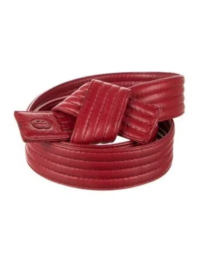 Pre-owned Gucci Leather Belt In Red
