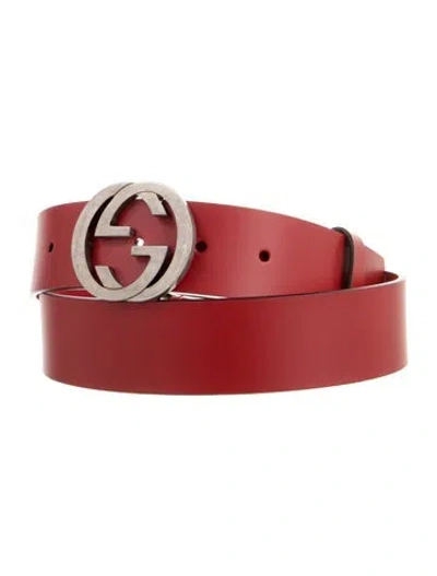 Pre-owned Gucci Leather Belt In Red