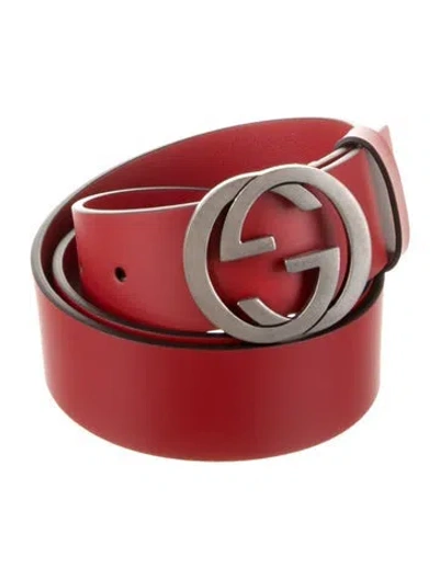 Pre-owned Gucci Leather Belt In Red