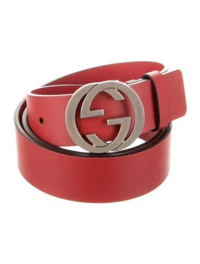 Pre-owned Gucci Leather Belt In Red