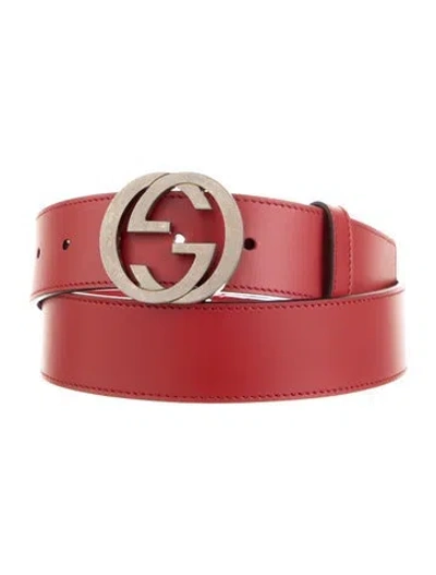 Pre-owned Gucci Leather Belt In Red