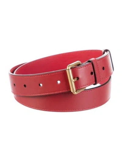 Pre-owned Gucci Leather Belt In Red