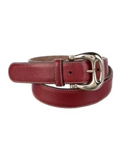 Pre-owned Gucci Leather Belt In Red