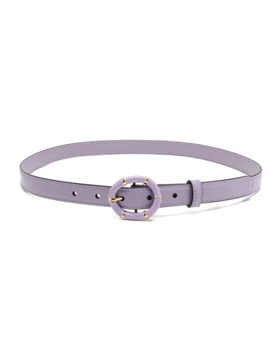 Pre-owned Gucci Leather Belt, Size 85 In Purple