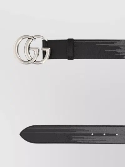 Gucci Leather Belt With Adjustable Fit And Metal Hardware In Black