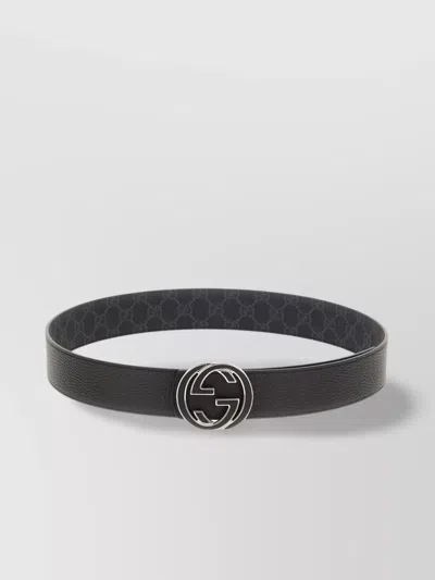 Gucci Leather Belt With Adjustable Length And Textured Finish