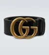 Gucci Leather Belt With Double G Buckle In Black