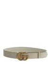 Gucci Leather Belt With Double G Buckle In White