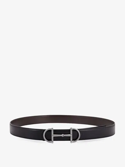 Gucci Men Leather Belt With Metal Horsebit Buckle In Multi