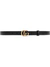 Gucci Gg Marmont Thin Belt In Black