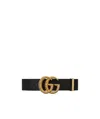 Gucci Leather Belt With Torchon Double G Buckle In Black