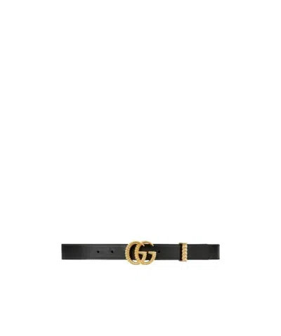 Gucci Leather Belt With Torchon Double G Buckle In Nude