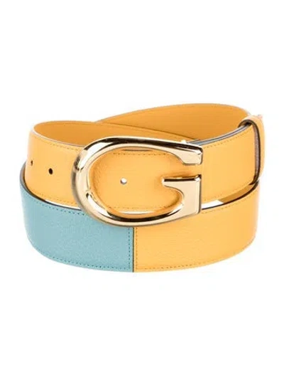 Pre-owned Gucci Leather Belt In Yellow