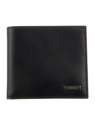 Pre-owned Gucci Leather Bifold Leather Bifold Wallet In Black