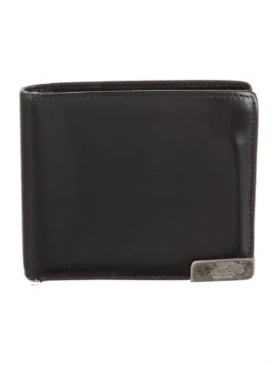 Pre-owned Gucci Leather Bifold Wallet In Black