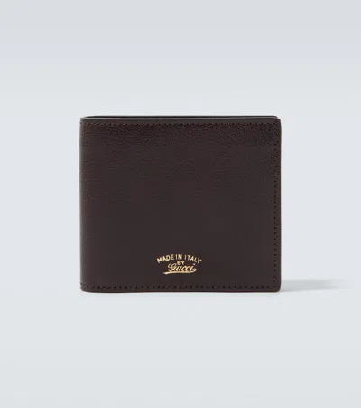 Gucci Leather Bifold Wallet In Brown