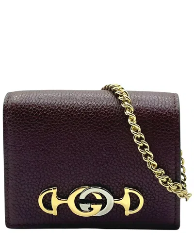 Gucci Leather Bifold Wallet In Purple