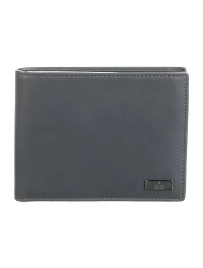 Pre-owned Gucci Leather Bifold Wallet W/ Tags In Gray