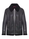 Gucci Black Curly Shearling Leather Biker Jacket In Black
