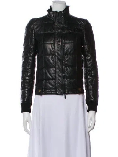 Pre-owned Gucci Leather Biker Jacket In Black